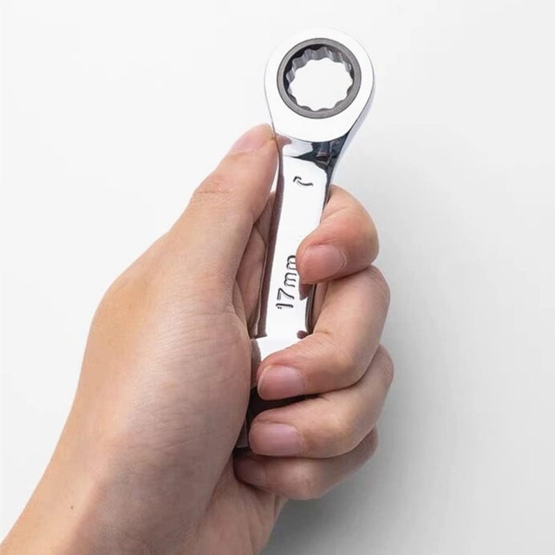 FLZOSPER 14mm Metric Stubby Box End Head Geared Wrench, 72-Tooth Ratcheting Combination Wrench Spanner - Image 4